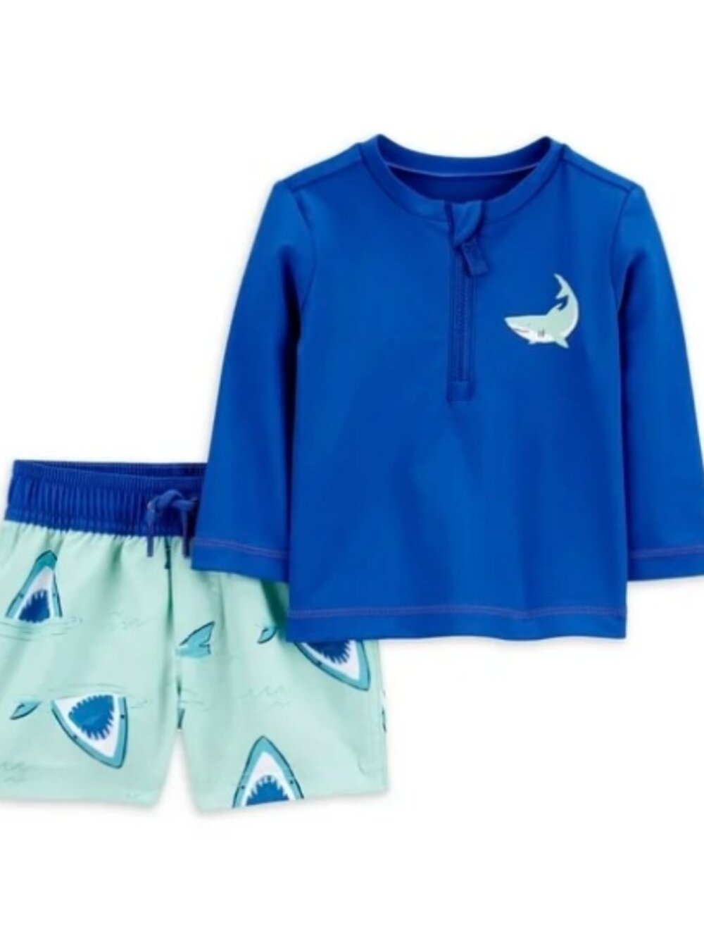 12 month Carter's Baby Boy Shark Print Rash Guard Swimsuit Set